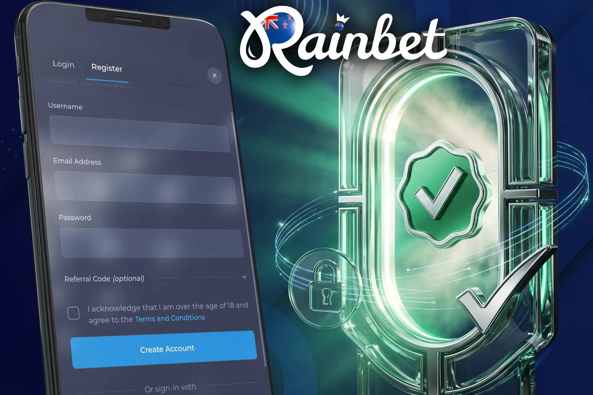 Rainbet registration process for new casino players.